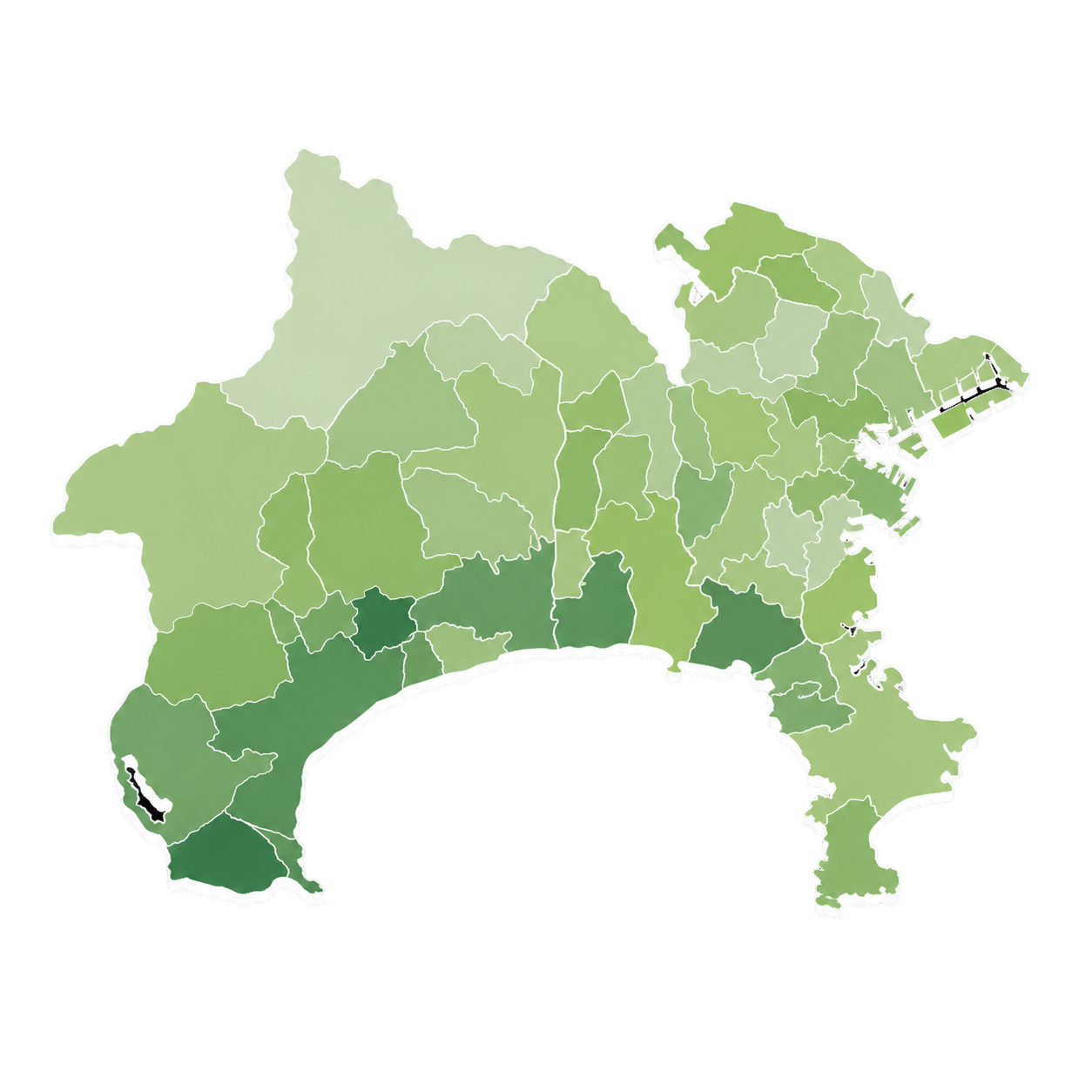 神奈川県の地図